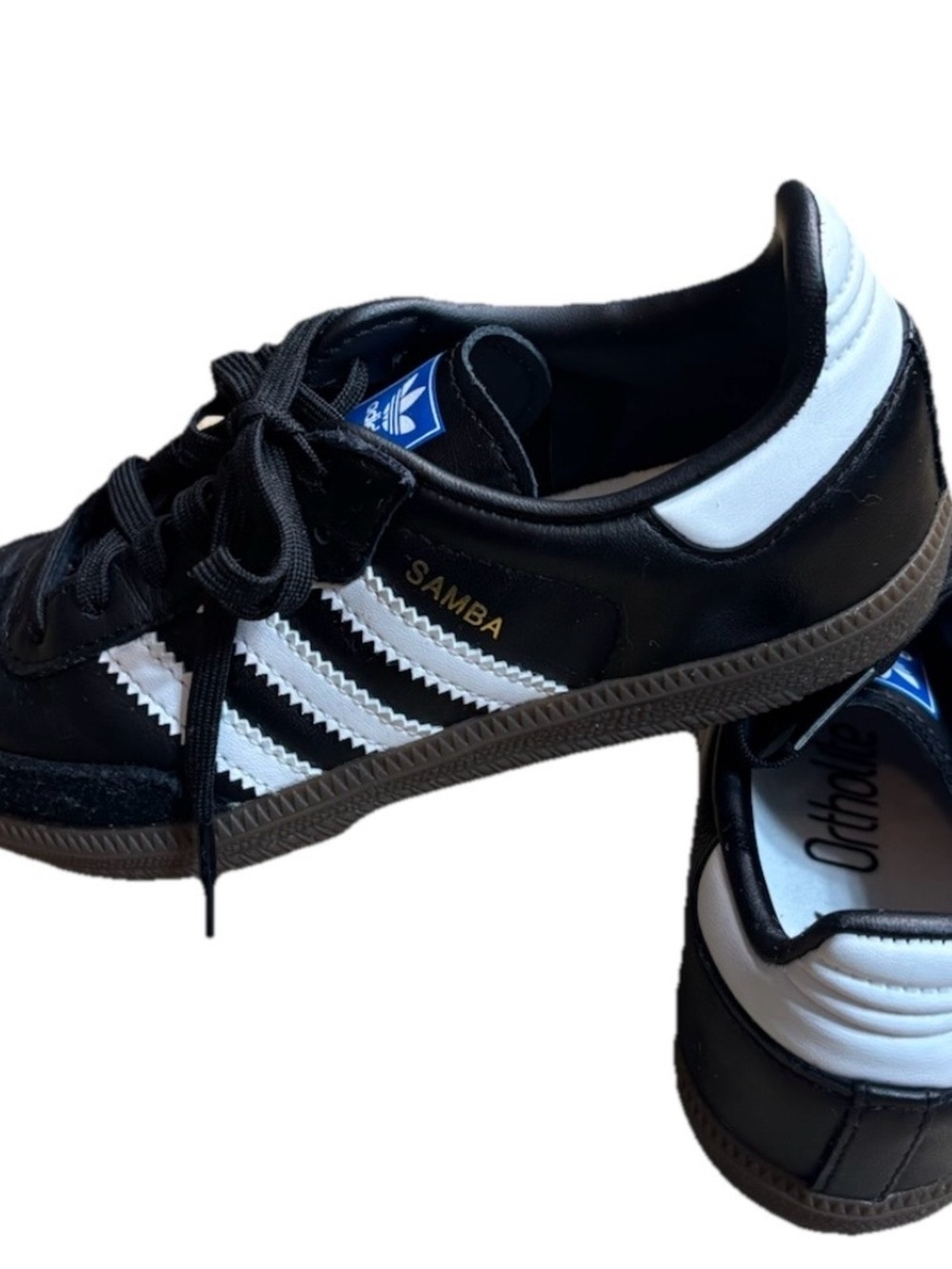 π₯ Adidas Samba Originals Kids 12.5 Black White Leather Sneakers Soccer Shoes π€ - Picture 8 of 11